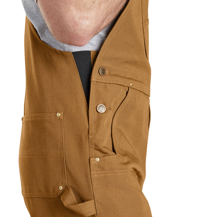 Carhartt 102776-211 Relaxed Fit Duck Bib Overall in Carhartt Brown side view