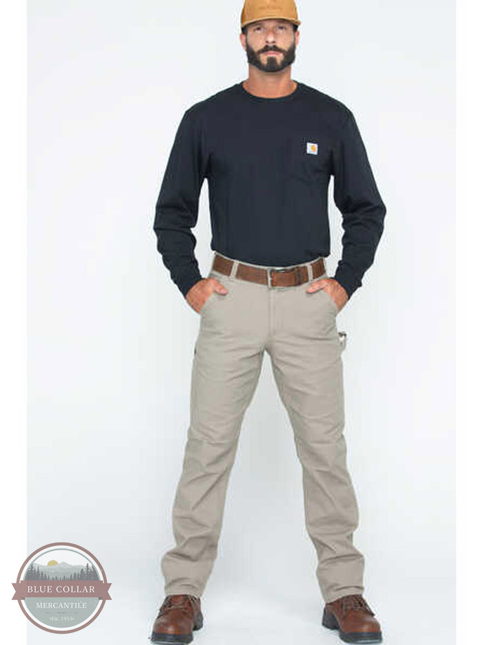 Carhartt 103279 Rugged Flex Relaxed Fit Duck Utility Work Pants in Desert Full View