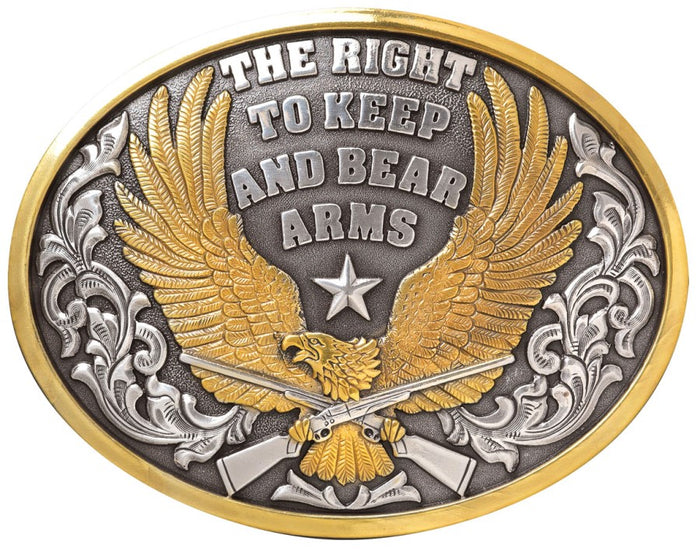 Nocona 37117 Eagle Right To Bear Arms Belt Buckle