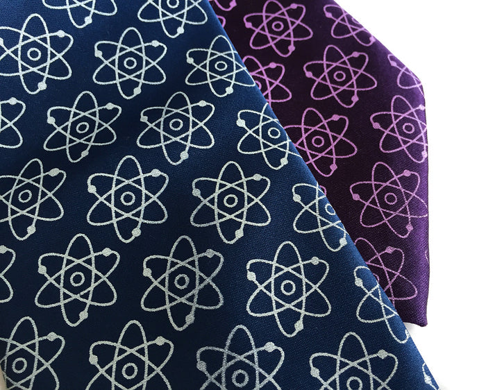 science ties, atoms print
