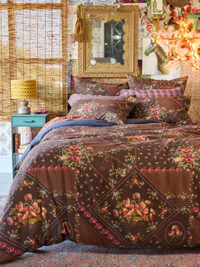 Catalina Cotton Shams, Set of 2 - Crafted Bouquets Chocolate-view 4