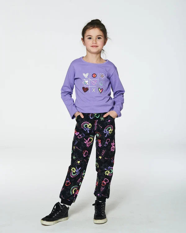Deux Par Deux Long Sleeve Tee - Purple