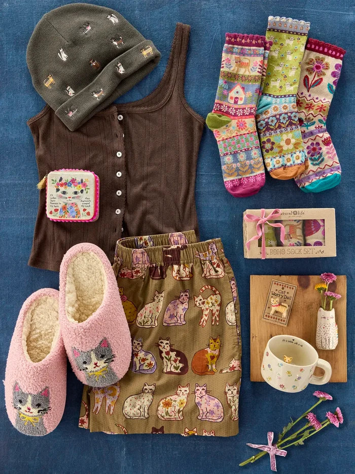 Dream On Boxer Shorts - Cat Cafe Olive-view 4