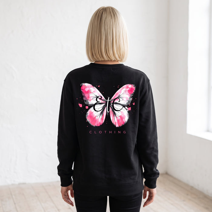 ETC Butterfly Cotton Crew - Black