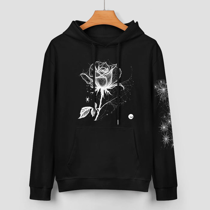 ETC Halloween Rose Black Cotton Hoodie