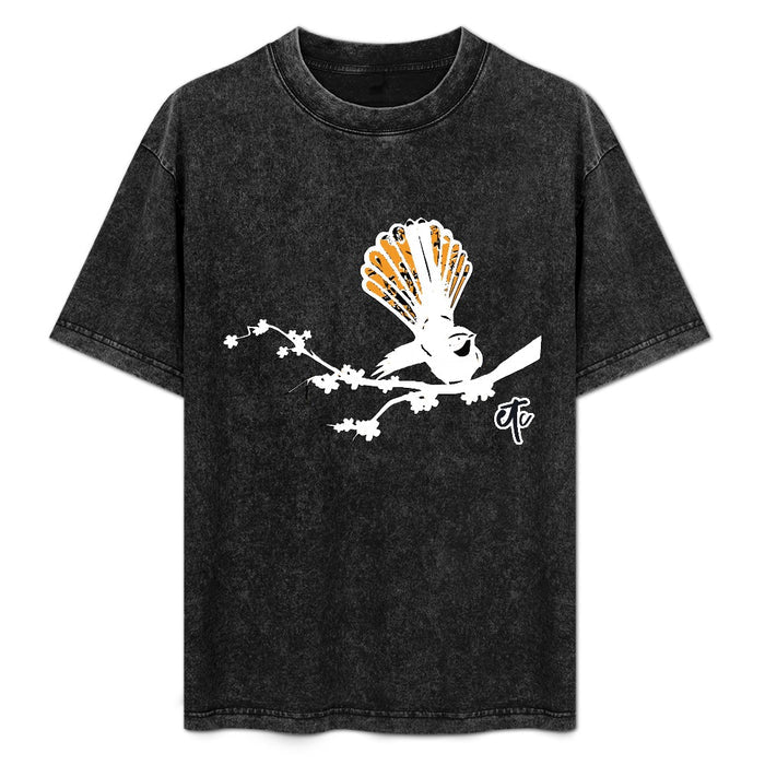 ETC Mustard Floral Fantail Vintage Wash Tee