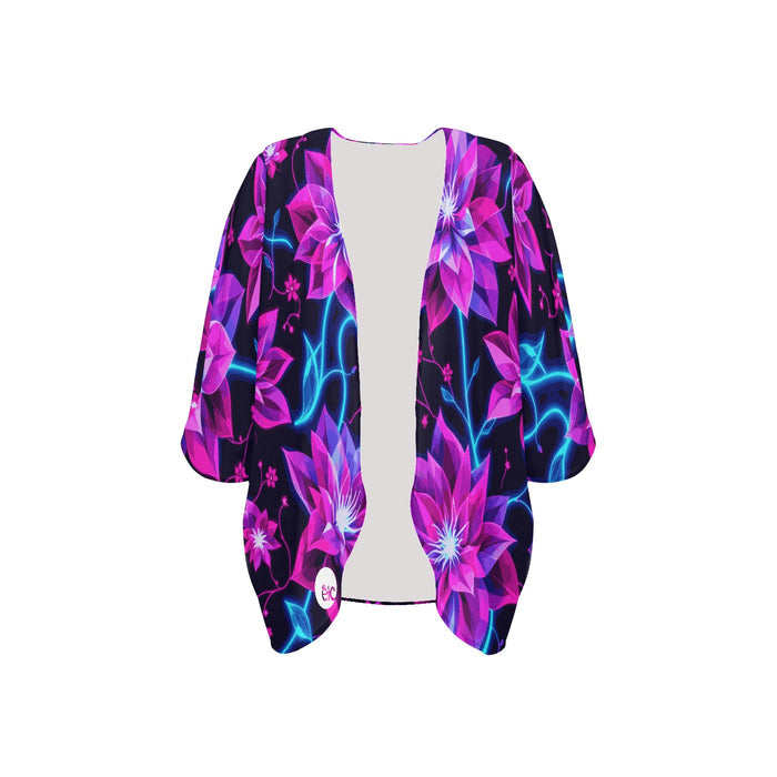 ETC Neon Floral Kimono Throw