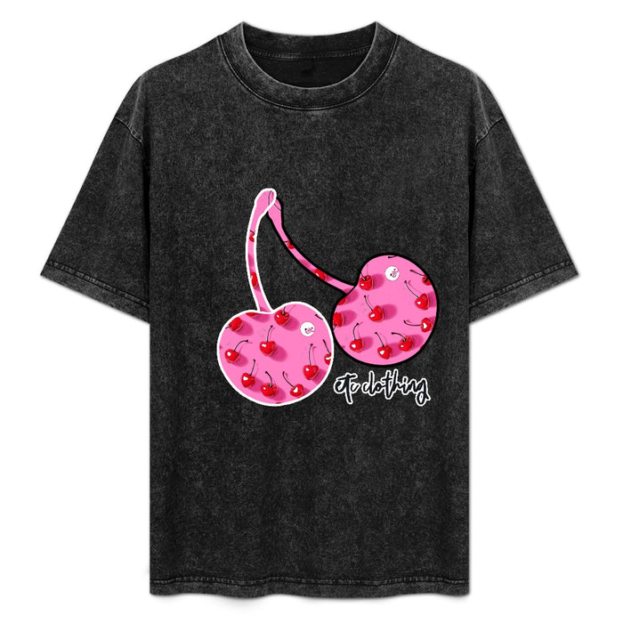ETC Pink Cherries Vintage Wash Cotton Tee