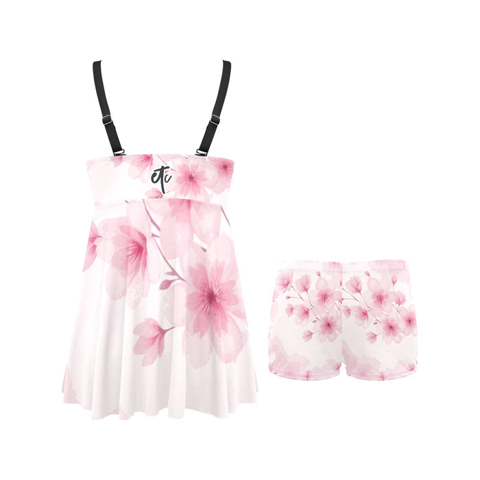 ETC Pink Floral Swim Dress & Shorts