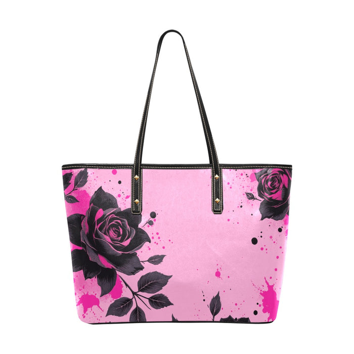 ETC Pink Rose Noir PU Leather Tote