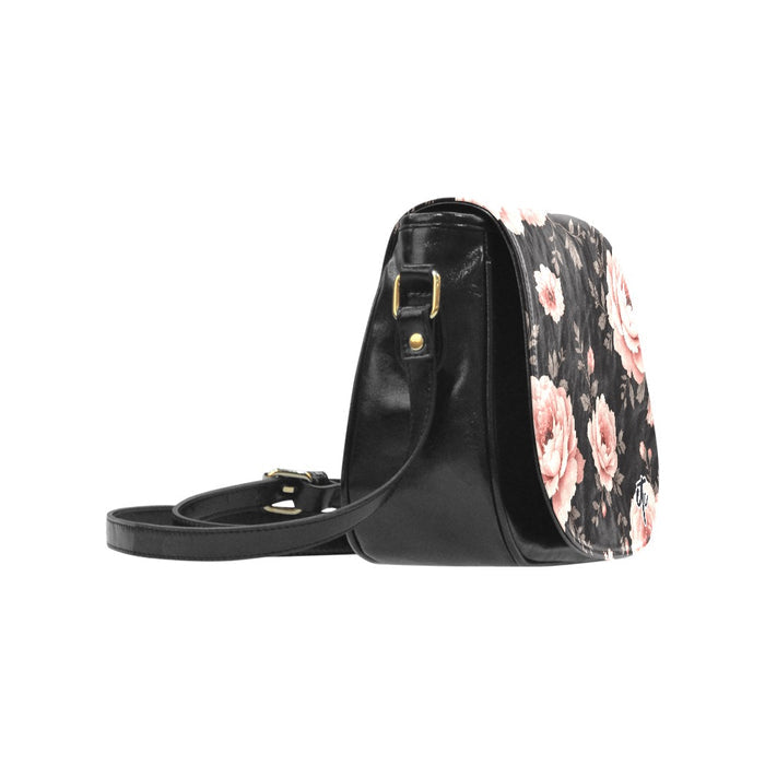 ETC Vintage Floral PU Leather Saddle Bag