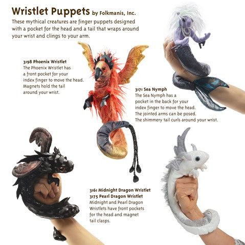 Folkmanis Puppet - Dragon Wristlet Pearl