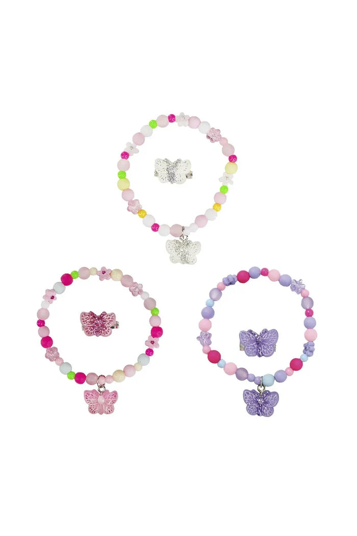 Great Pretenders Sparkle Butterfly Bracelet/Ring Set - Assorted Colors