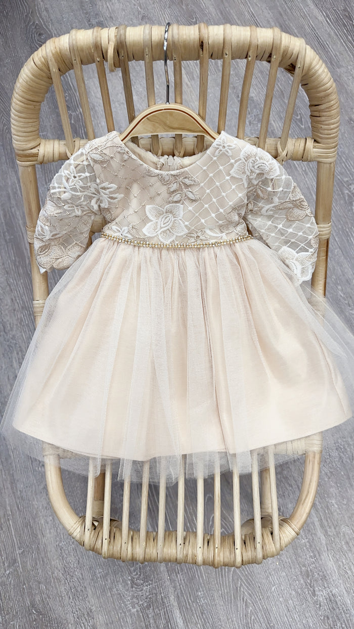 Jolene SKB871 Champagne Tulle Infant Dress - 12M