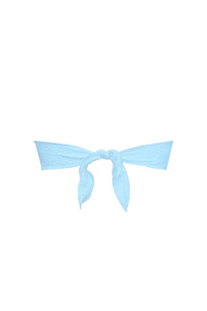 Blue eyelet ruffle bikini top – Marina