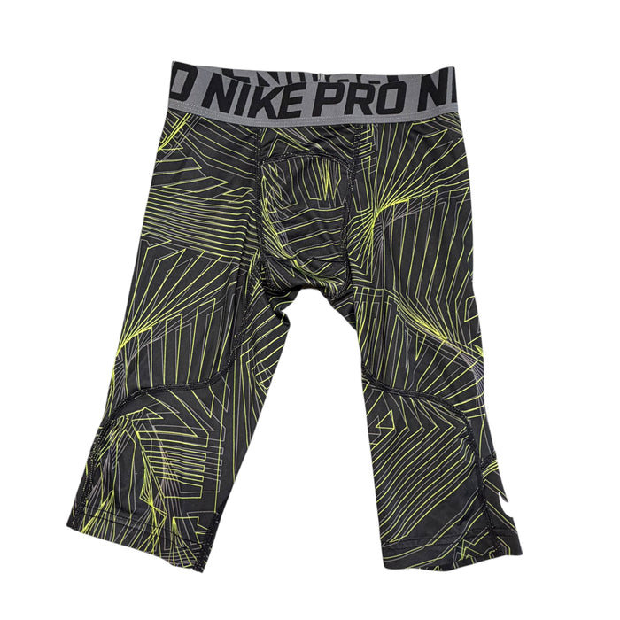 Nike | Black & Yellow Abstract Print Compression Shorts | 6-7