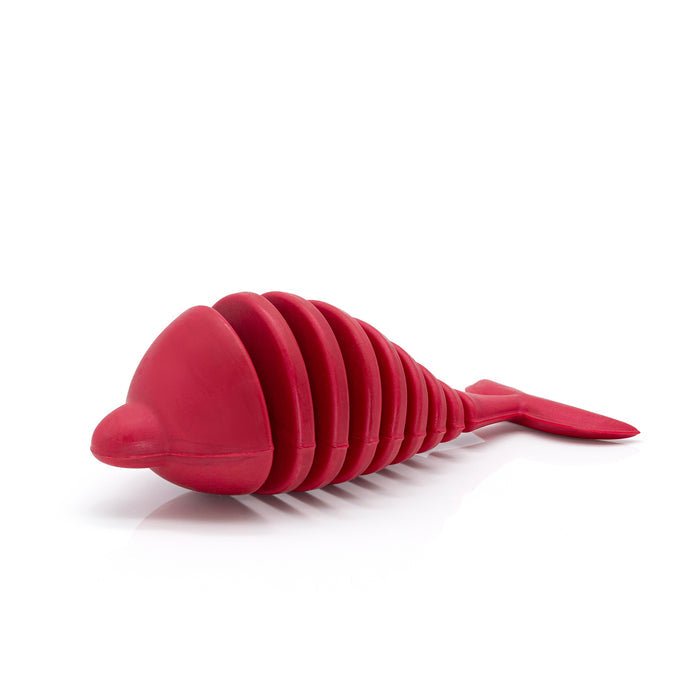 Durable rubber pet toy.