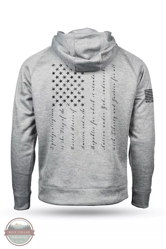 Nine Line PLEDGE-RTG Raglan Tailgater Pledge Hoodie Heather Gray Back View