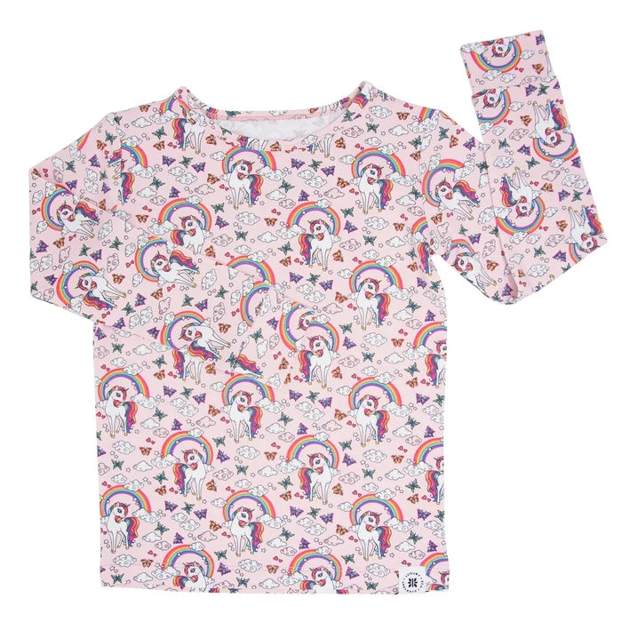 Rainbow Bright Pink Unicorn LS PJ Set