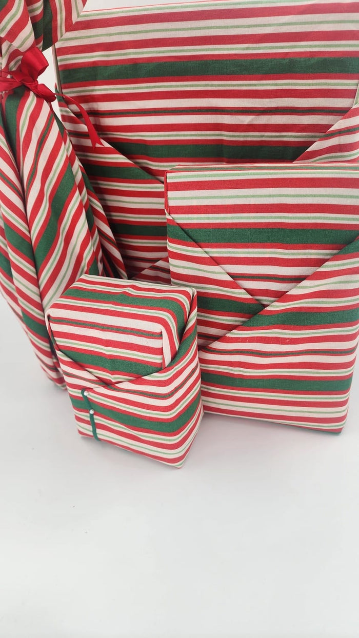 Waste Free Celebrations Scandi Julrander Furoshiki Gift Wraps - Set of 4