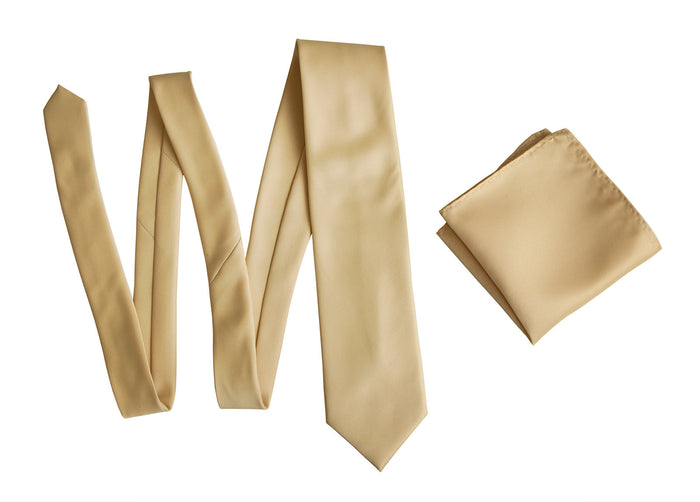 Tan solid color necktie, Soft Gold tie for weddings by Cyberoptix Tie Lab