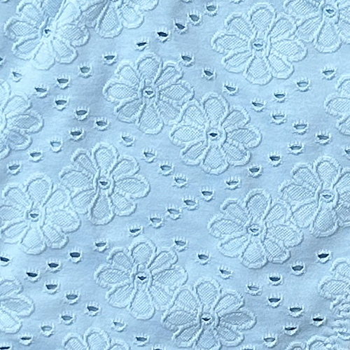 Solara blue eyelet one-piece, underwire support
