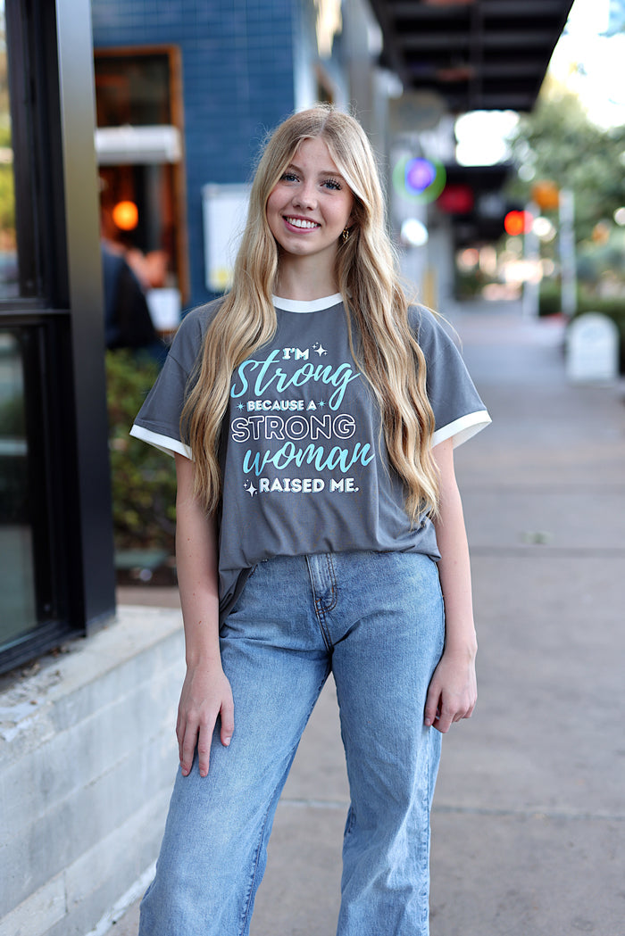 Strong Woman - (Slate Gray) Short Sleeve/Crew