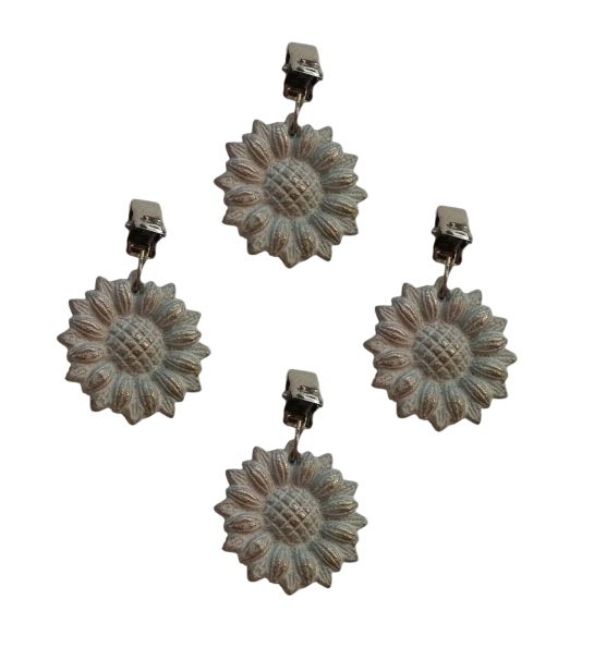 Sunflower Tablecloth Weights with Metal Clips for Outdoor Garden Party Picnic Table Covers