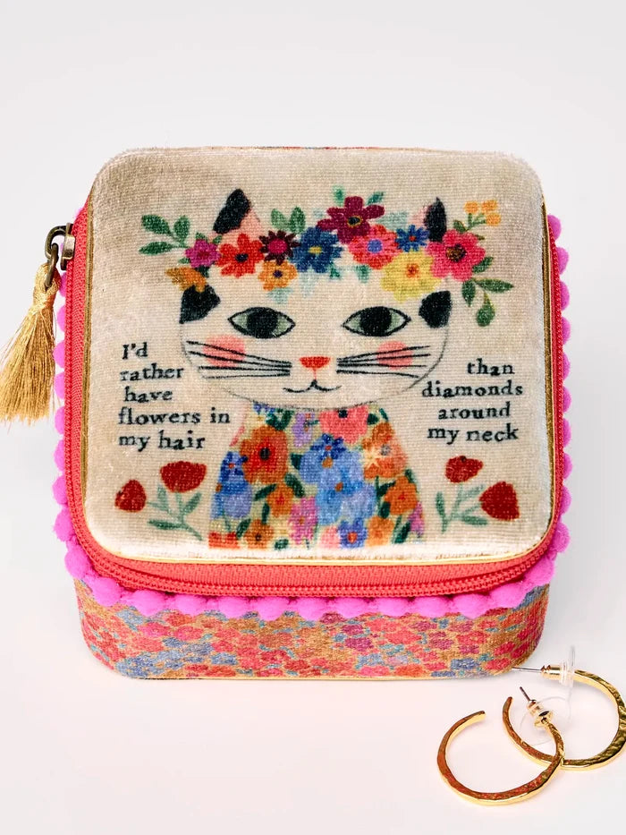 Velvet Jewelry Case - Cat-view 2