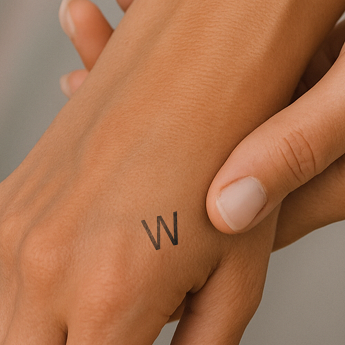 W - Großbuchstabe Tattoo
