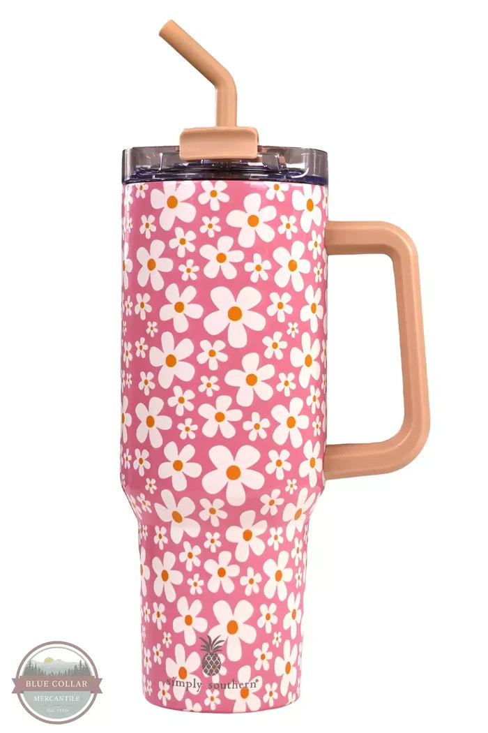 Simply Southern 0223-TUMBLER40 Tumbler Daisy Front View