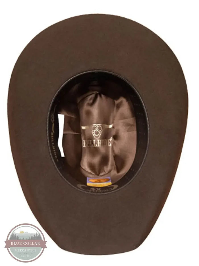 Bullhide 0550CH Kingman 4X Wool Western Hat in Chocolate Brown inside hat