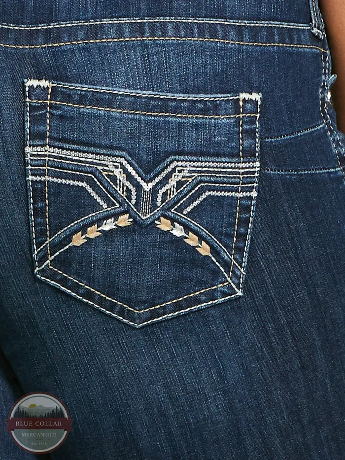 Ariat 10017510 Entwined Marine R.E.A.L. Mid Rise Boot Cut Jeans plus size back pocket