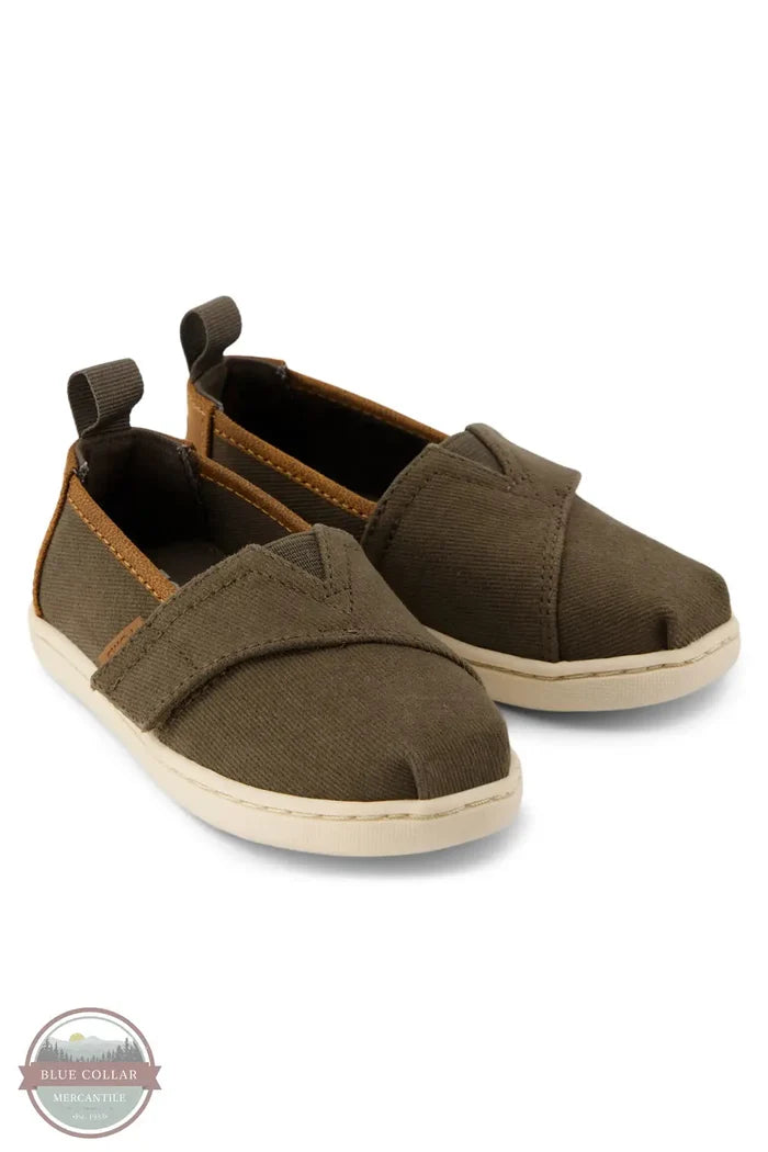 Toms Americas 10021239 Alpargata Canteen Vintage Canvas Toddler Shoe in Green, front