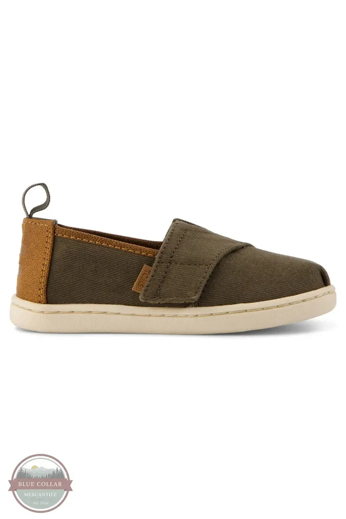 Toms Americas 10021239 Alpargata Canteen Vintage Canvas Toddler Shoe in Green, side