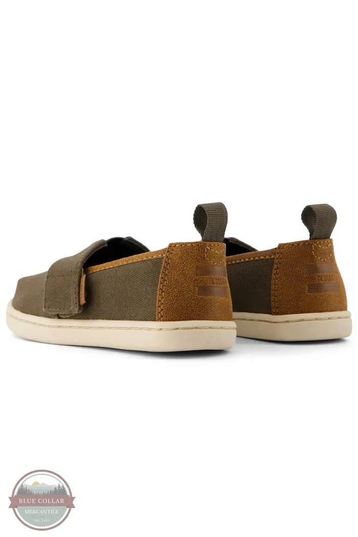 Toms Americas 10021239 Alpargata Canteen Vintage Canvas Toddler Shoe in Green, rear