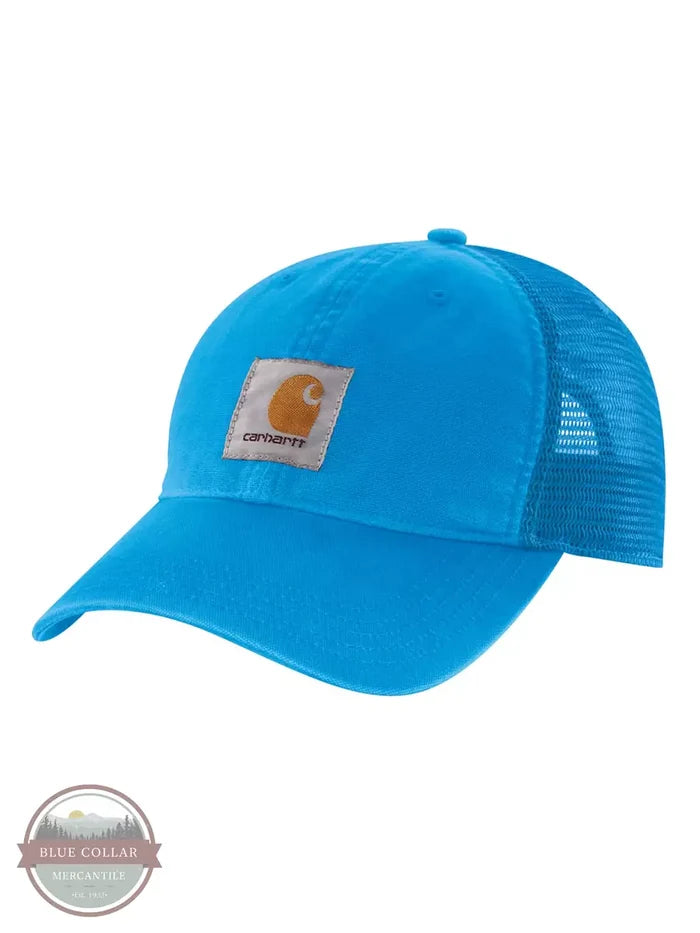 Carhartt 100286 Canvas Mesh Back Cap Azure Blue Front View