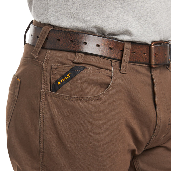 Ariat 10034622 Rebar M4 Low Rise DuraStretch Made Tough Stackable Straight Leg Pant, Brown
