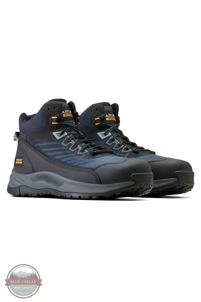 Ariat 10050844 Outpace Shift Mid Composite Toe Work Boots in Dark Shadow Pair Profile View