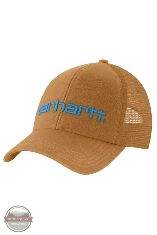 Carhartt 101195 Canvas Mesh-Back Logo Graphic Cap Brown Front View
