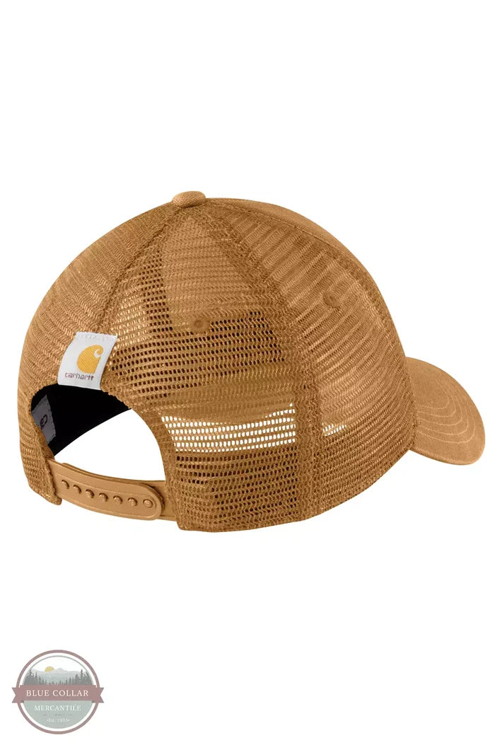 Carhartt 101195 Canvas Mesh-Back Logo Graphic Cap Brown Back View