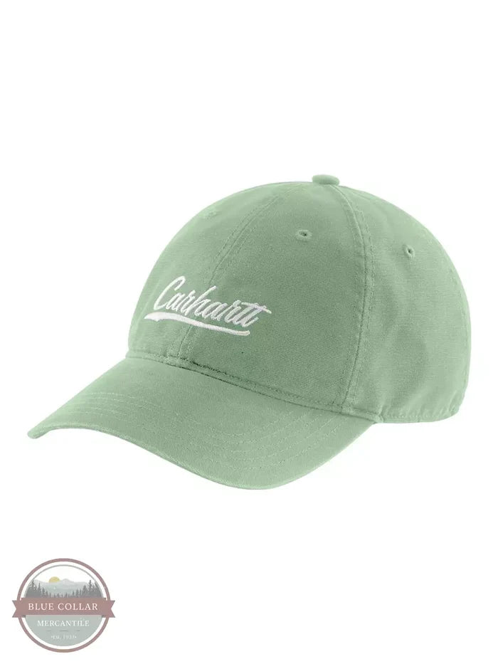 Carhartt 105247 Canvas Script Graphic Cap Soft Green Front View