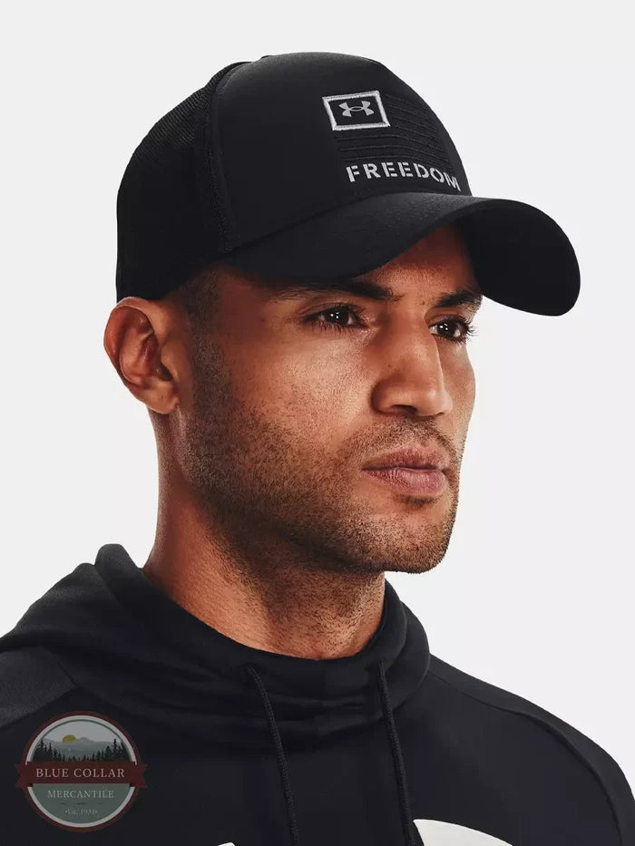Under Armour 1351640 Freedom Trucker Cap Black Life View