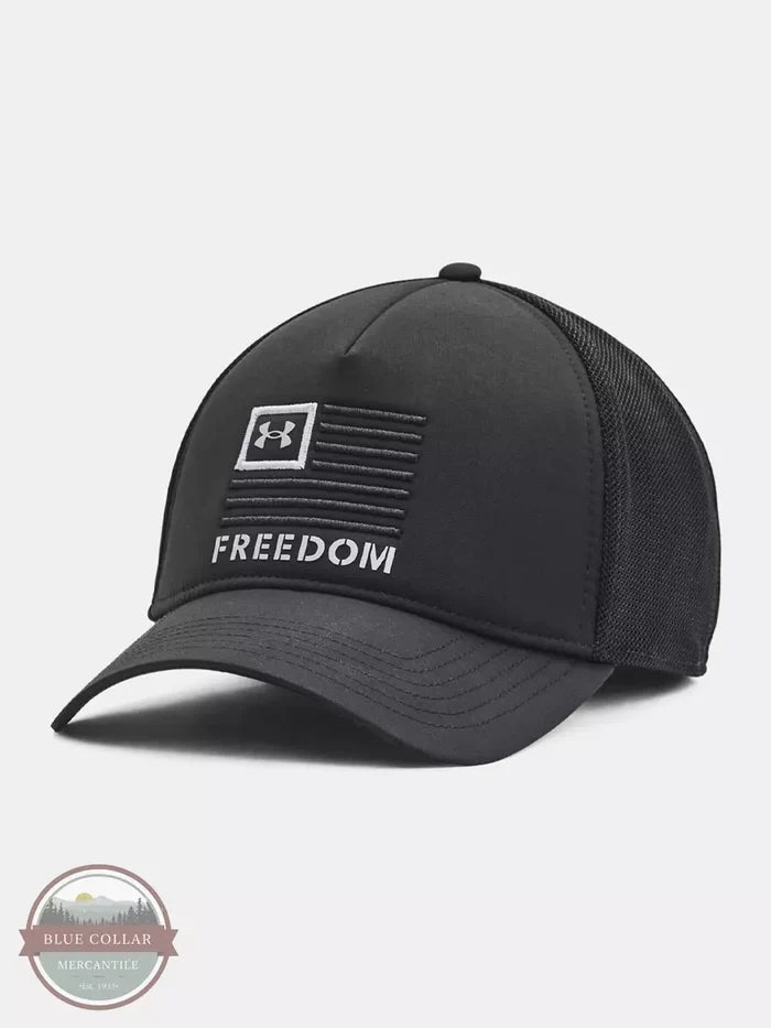 Under Armour 1351640 Freedom Trucker Cap Black Profile View