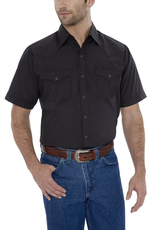 Ely Cattleman 15201605 89 Short Sleeve Solid Western Shirt