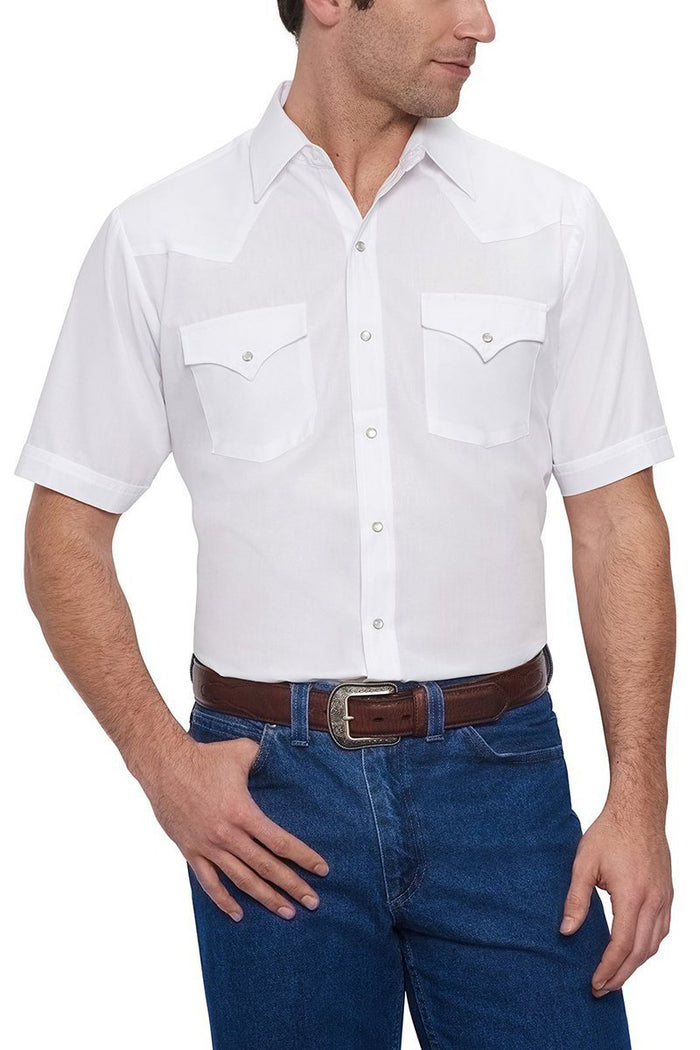 Ely Cattleman 15201605 89 Short Sleeve Solid Western Shirt