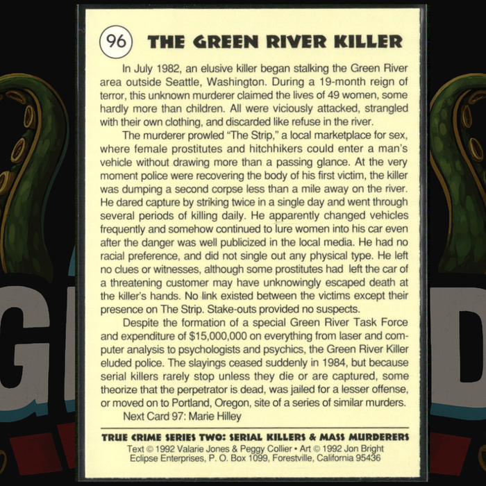 1992 Eclipse True Crime Card 96 The Green River Killer