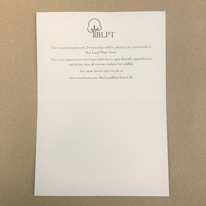 BLPT 20 Trees Gift Voucher inside