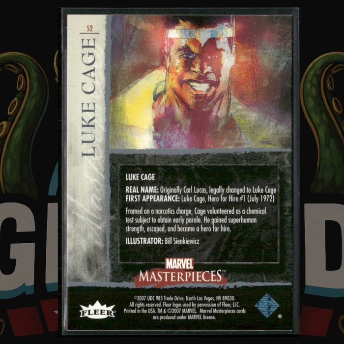 2007 UD Marvel Masterpieces Card 52 Luke Cage Foil