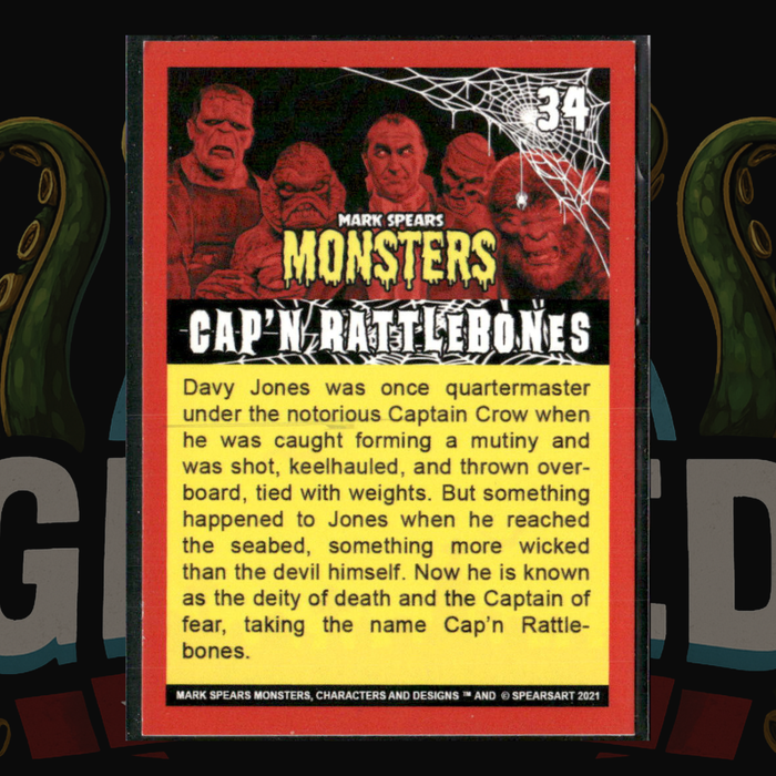 2021 Mark Spears Monsters Series 1 Card 34 Cap'n Rattlebones (Full Art)